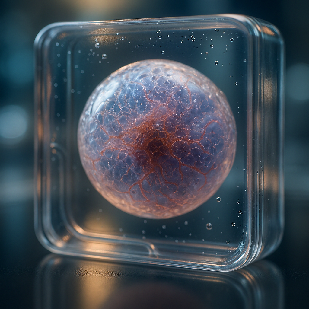 Organoids growing in petri dish culture